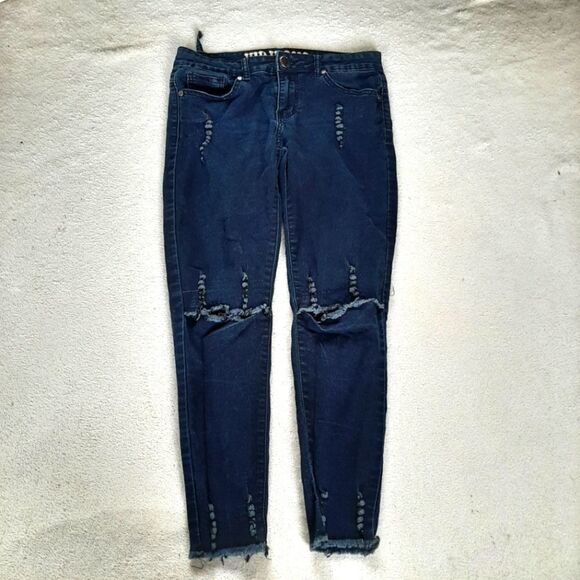 VIP Distressed Denim Jeans Size 9/10 - Picture 1 of 8